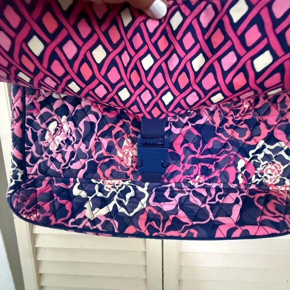 Vera Bradley Pink and Navy Floral Computer Shoulder Bag - Picture 3 of 10